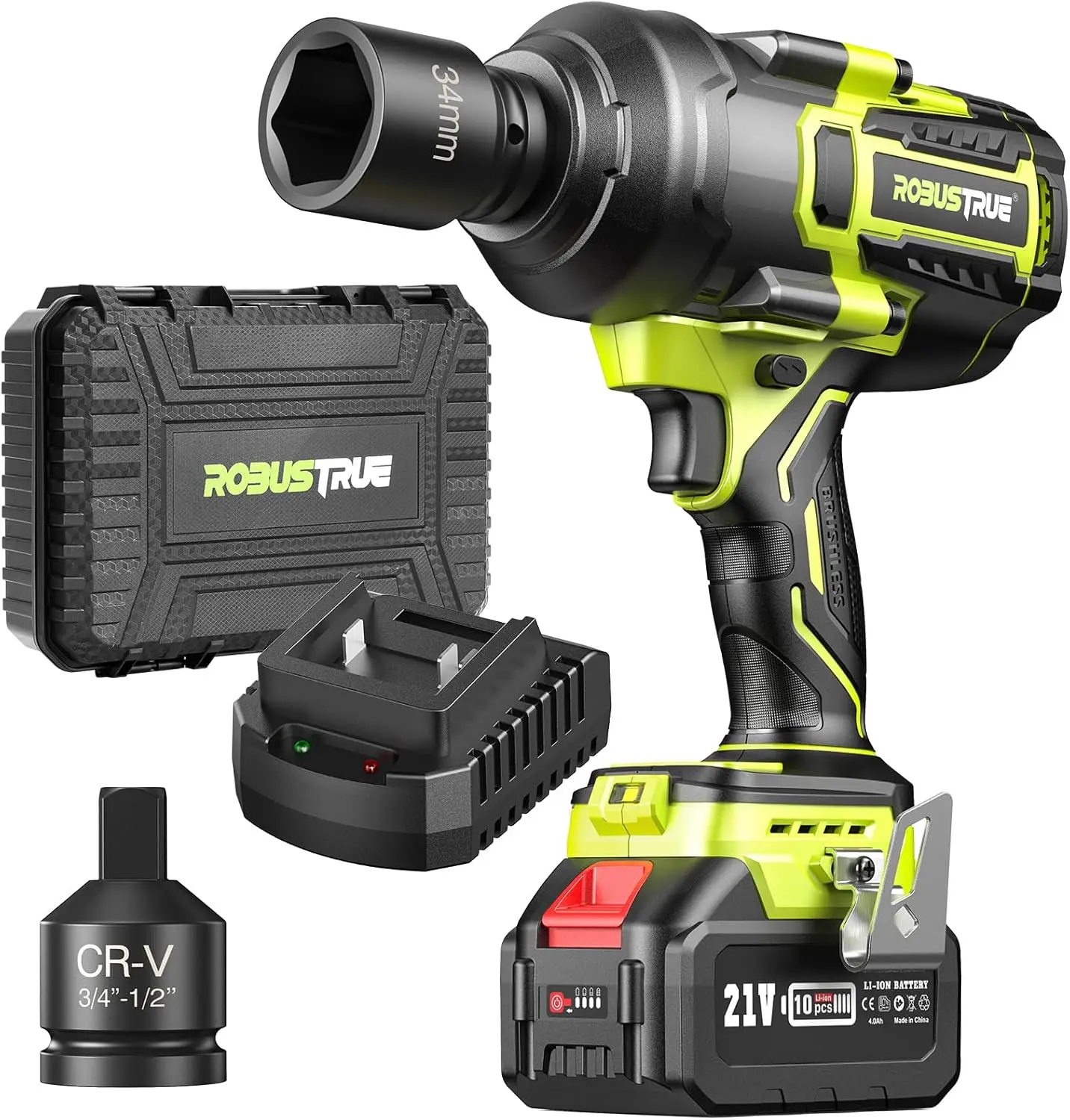 1500 ft-lbs/2000N.m High Torque Impact Wrench 3/4 To 1/2 Brushless Impact Gun Cordless Impact Wrench 5.0Ah Battery for Car Truck
1500 ft-lbs/2000N.m High Torque Impact Wrench 3/4 To 1/2 Brushless Impact Gun Cordless Impact Wrench 5.0Ah Battery for Car Truck