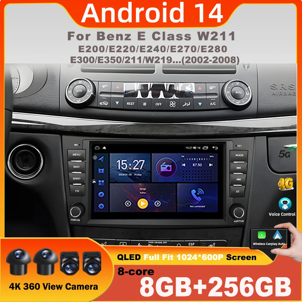9.7 inch Android 14 Car Radio For Mercedes Benz E-Class W211 W463 W219 W209 Wireless CarPlay Stereo Multimedia Player GPS BT DSP
9.7 inch Android 14 Car Radio For Mercedes Benz E-Class W211 W463 W219 W209 Wireless CarPlay Stereo Multimedia Player GPS BT DSP