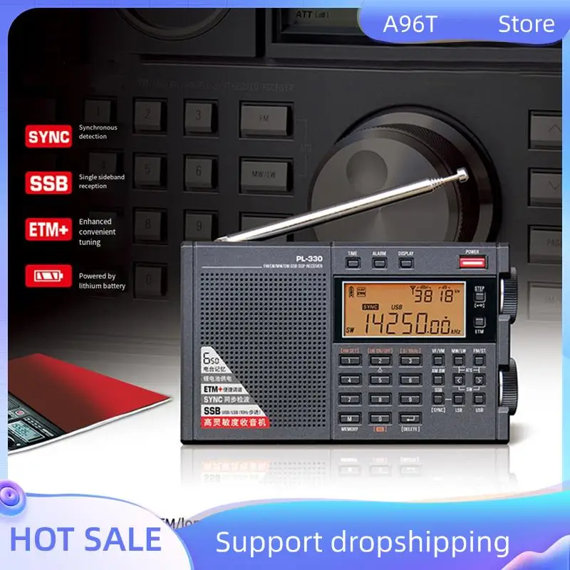 A96T PL-330 Портативное радио FM/MW/SW/LW SSB/DSP Высокочувствительный многофункциональный приемник Полнодиапазонное покрытие
A96T PL-330 Портативное радио FM/MW/SW/LW SSB/DSP Высокочувствительный многофункциональный приемник Полнодиапазонное покрытие