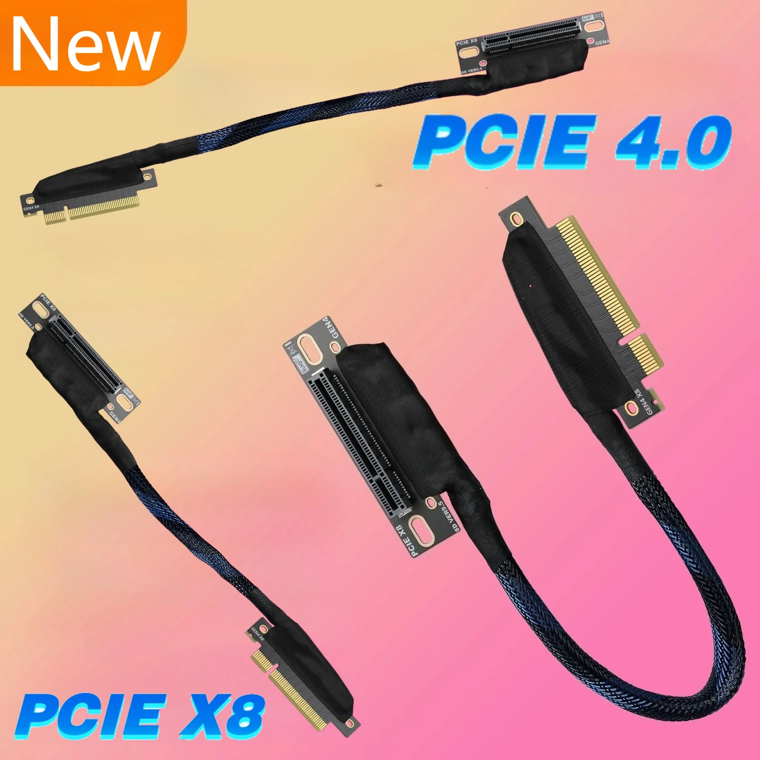 JHH-Link PCIE 4.0 X8 to X8 Graphics Card GPU Extension Cord Braided Mesh Bend Gen4 8X Riser Cable for AI Server Built-in Chassis
JHH-Link PCIE 4.0 X8 to X8 Graphics Card GPU Extension Cord Braided Mesh Bend Gen4 8X Riser Cable for AI Server Built-in Chassis