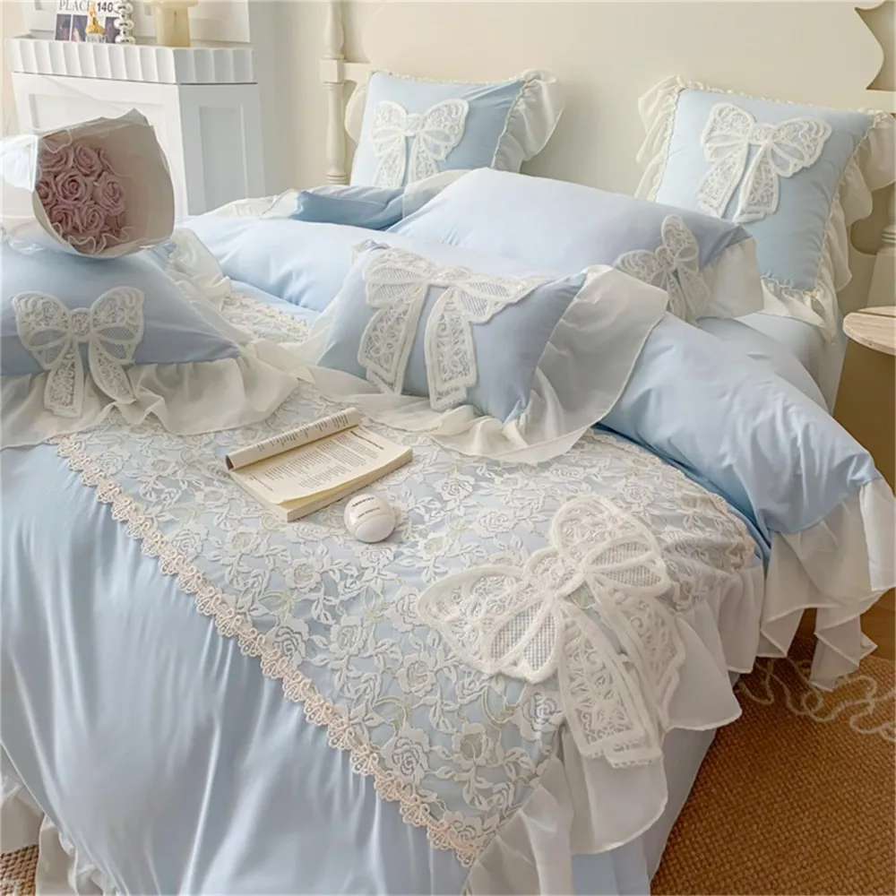 Duvet Cover Queen Size,Chic Lace 3 Pieces Comforter Cover with Bowknot Bow Tie (1 Duvet Cover 90x90 Inch, 2 Pillowcases) Soft Wa
Duvet Cover Queen Size,Chic Lace 3 Pieces Comforter Cover with Bowknot Bow Tie (1 Duvet Cover 90x90 Inch, 2 Pillowcases) Soft Wa