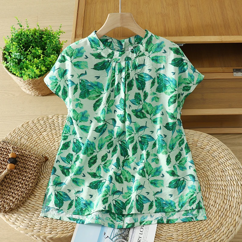 plus Size Cotton Linen Shirt Women's Summer New Style Back Button Elegant Top Breathable Comfortable Loose Fit Floral Print
plus Size Cotton Linen Shirt Women's Summer New Style Back Button Elegant Top Breathable Comfortable Loose Fit Floral Print