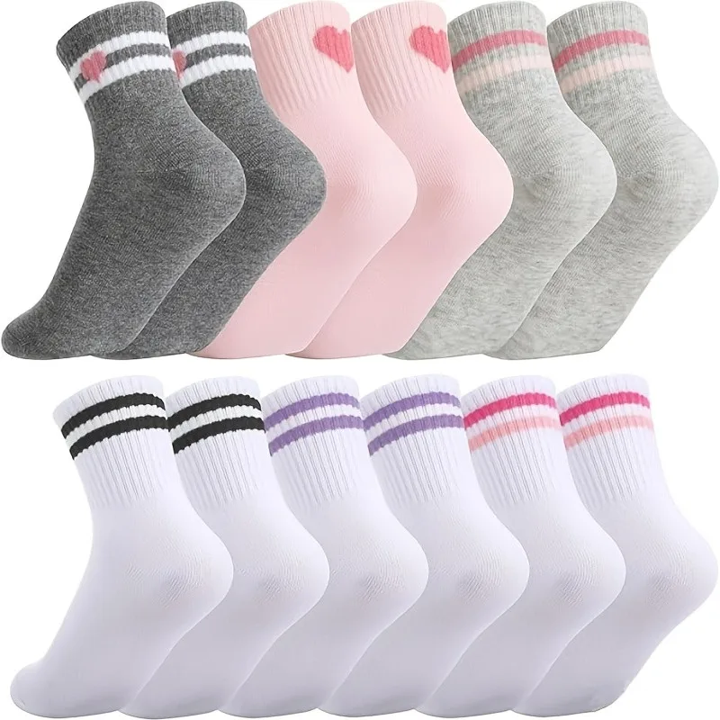 3 Pairs 9-12years Kids Girls Crew Athletic Socks with Retro Stripes Hearts Cartoon Patterns for Running Sport Outdoor
3 Pairs 9-12years Kids Girls Crew Athletic Socks with Retro Stripes Hearts Cartoon Patterns for Running Sport Outdoor