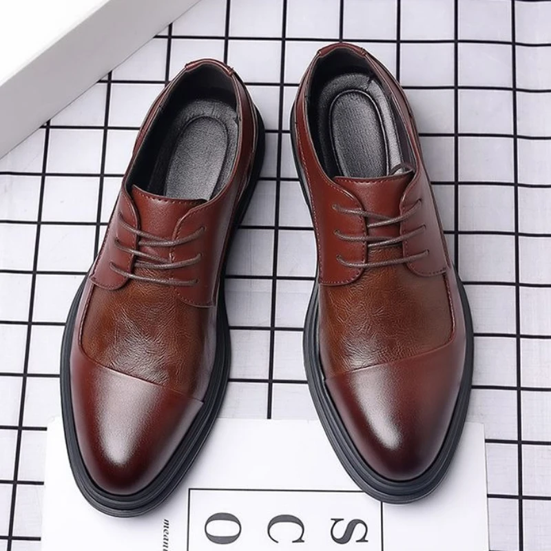 Men's Genuine Leather Oxfords Pointed Toe Lace Up Dress Shoes British Style Business Wedding Casual Footwear for Spring Autumn
Men's Genuine Leather Oxfords Pointed Toe Lace Up Dress Shoes British Style Business Wedding Casual Footwear for Spring Autumn