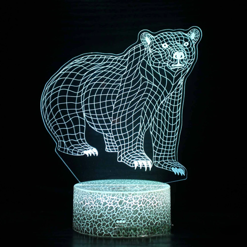 3D креативная лампа с медведем, акриловая USB светодиодная ночная лампа, украшения для дома, спальни, декор на день рождения, свадебные подарки для детей и мужчин
3D креативная лампа с медведем, акриловая USB светодиодная ночная лампа, украшения для дома, спальни, декор на день рождения, свадебные подарки для детей и мужчин