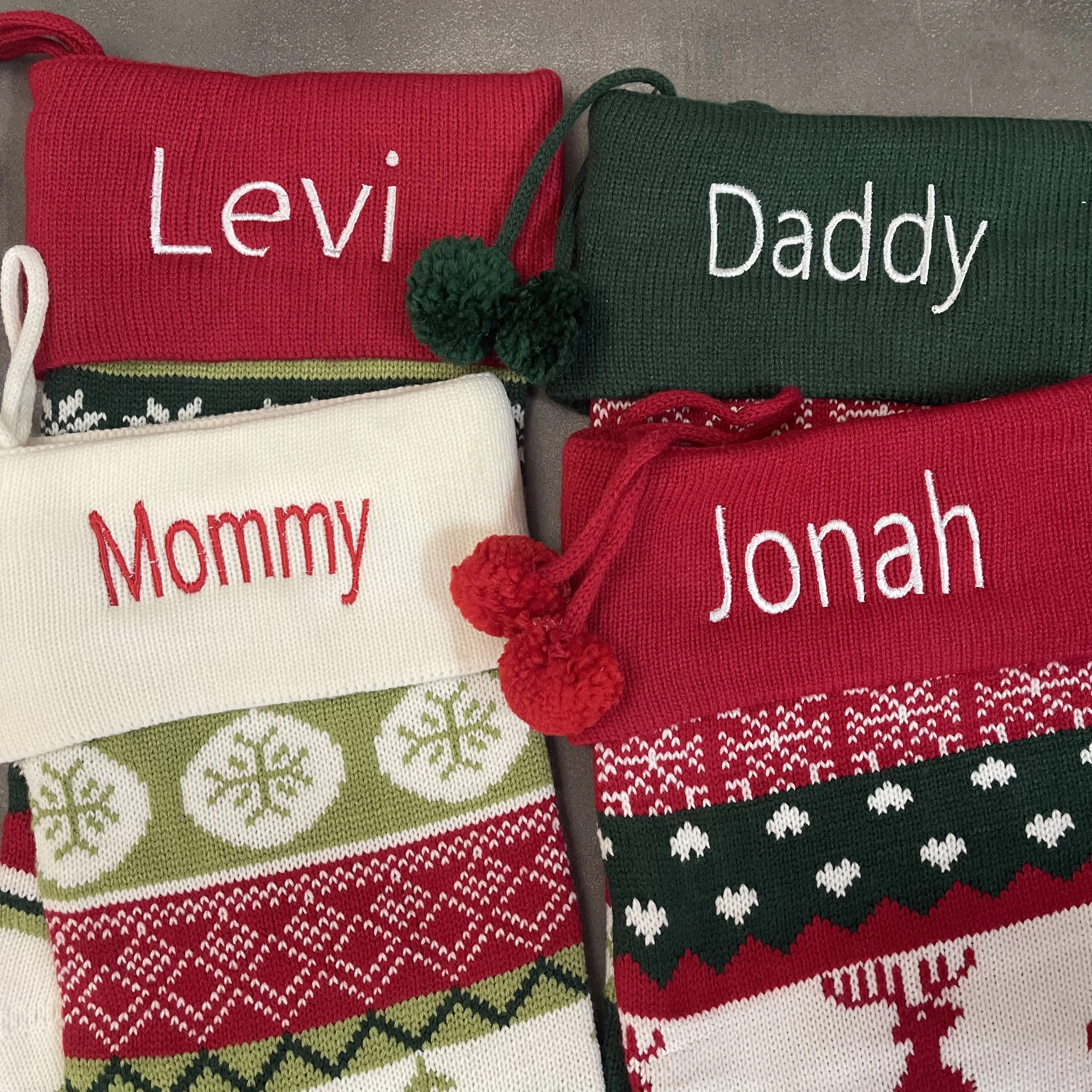 Merry Christmas Knitted Socks Personalized Christmas Decorative Gift Bags Embroidered Name New Year Christmas Tree Pendant Socks
Merry Christmas Knitted Socks Personalized Christmas Decorative Gift Bags Embroidered Name New Year Christmas Tree Pendant Socks