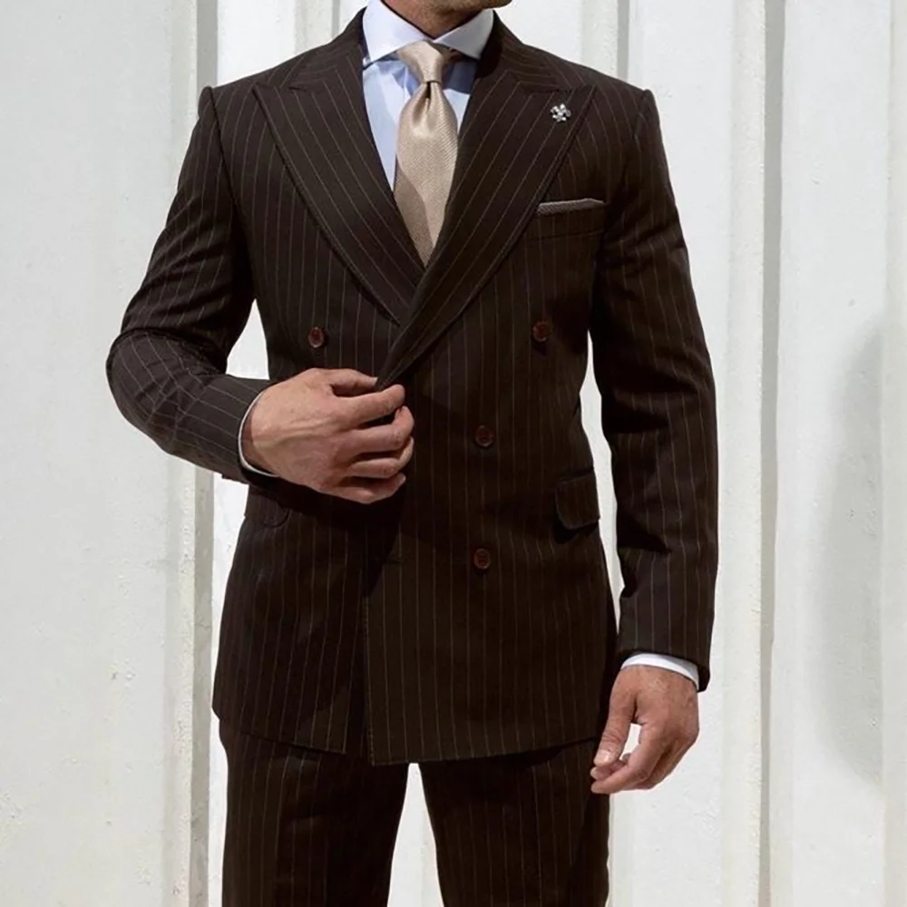 Deep Brown Peaked Lapel Double Breasted Men Suits Wedding Formal Party Fashion Man Sets Banquet Sets 2 Pieces (Jacket+Pants)
Deep Brown Peaked Lapel Double Breasted Men Suits Wedding Formal Party Fashion Man Sets Banquet Sets 2 Pieces (Jacket+Pants)