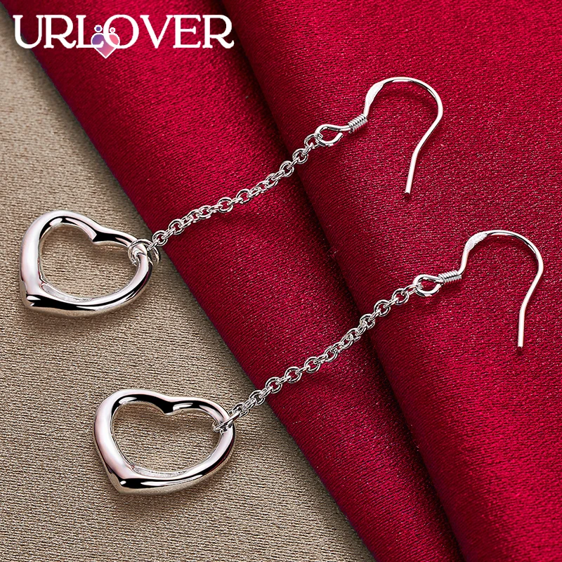 URLOVER 925 Sterling Silver Earring For Woman Heart Drop Earrings Lady Party Engagement Wedding Birthday Fashion Charm Jewelry
URLOVER 925 Sterling Silver Earring For Woman Heart Drop Earrings Lady Party Engagement Wedding Birthday Fashion Charm Jewelry