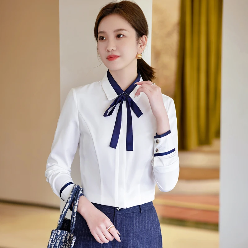 Spring Summer 2025 New French Style Temperament Long Sleeve Shirts Office Lady Career Commute Women Clothing Tops
Spring Summer 2025 New French Style Temperament Long Sleeve Shirts Office Lady Career Commute Women Clothing Tops