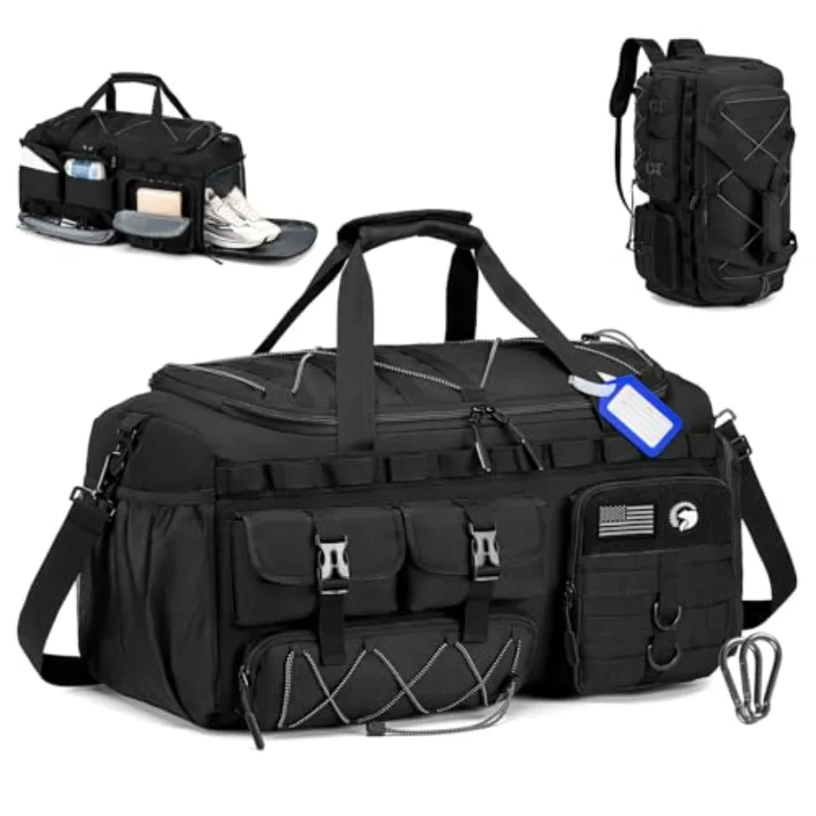 Tactical Gym Bags for Men, Carry On Luggage 22x14x9 Airline Approved, 3 in 1 Duffle Bag with Shoe Compartment, Travel Backpack
Tactical Gym Bags for Men, Carry On Luggage 22x14x9 Airline Approved, 3 in 1 Duffle Bag with Shoe Compartment, Travel Backpack