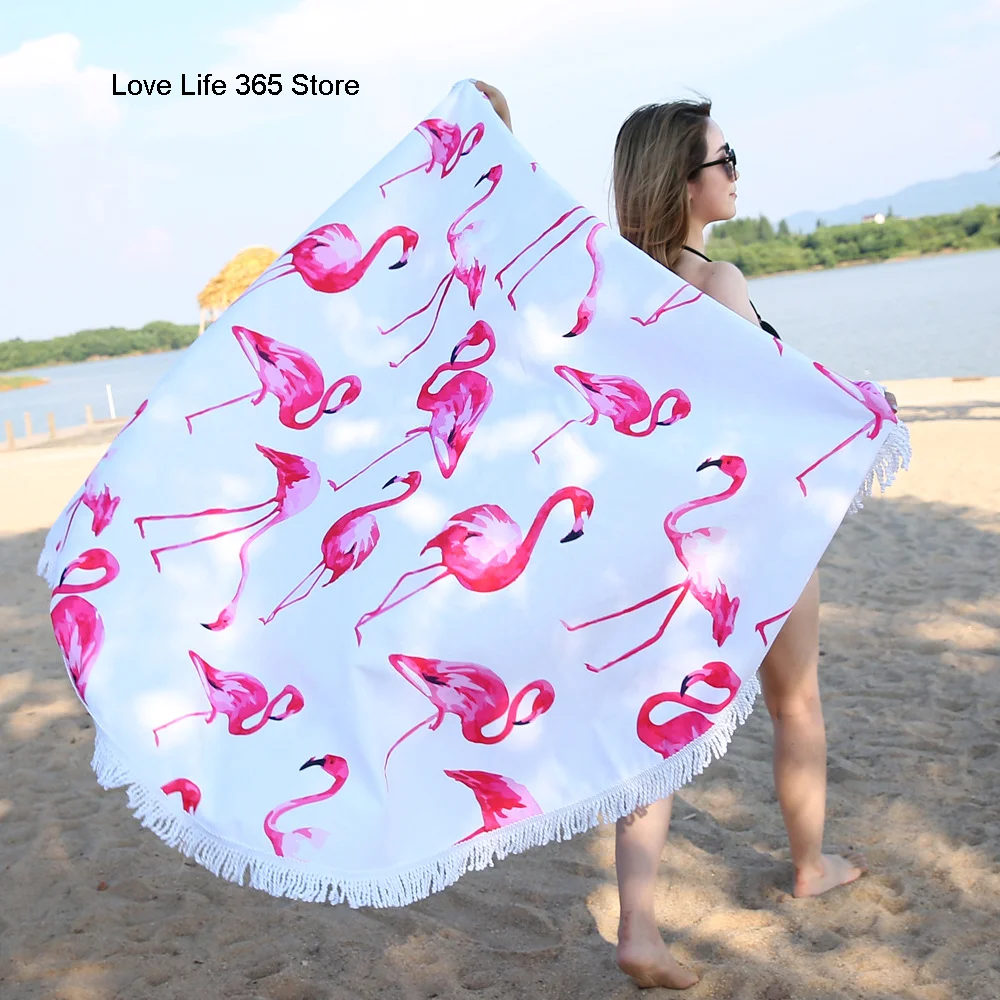 Flamingo Fashion Round Beach Towels Summer Thick Bath Towel Microfiber Fabric 150cm Size Swimming Travel Sport Adult Kids
Flamingo Fashion Round Beach Towels Summer Thick Bath Towel Microfiber Fabric 150cm Size Swimming Travel Sport Adult Kids