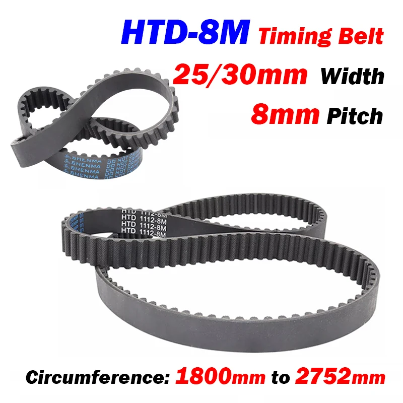 1Pcs HTD-8M Rubber Timing Belt Width 25mm 30mm Closed Loop 1800mm to 2752mm For Pulley, CNC 3D
1Pcs HTD-8M Rubber Timing Belt Width 25mm 30mm Closed Loop 1800mm to 2752mm For Pulley, CNC 3D