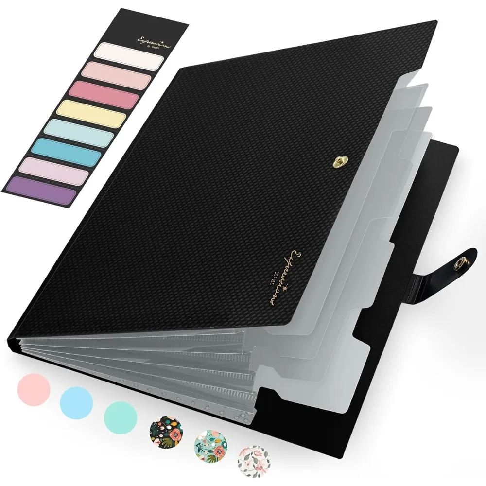 Portable Expanding File Folder Organizer with 5 Pockets and Labels for Documents Bills Receipts Paper School Office Supplies A4 Letter Size Black
Portable Expanding File Folder Organizer with 5 Pockets and Labels for Documents Bills Receipts Paper School Office Supplies A4 Letter Size Black