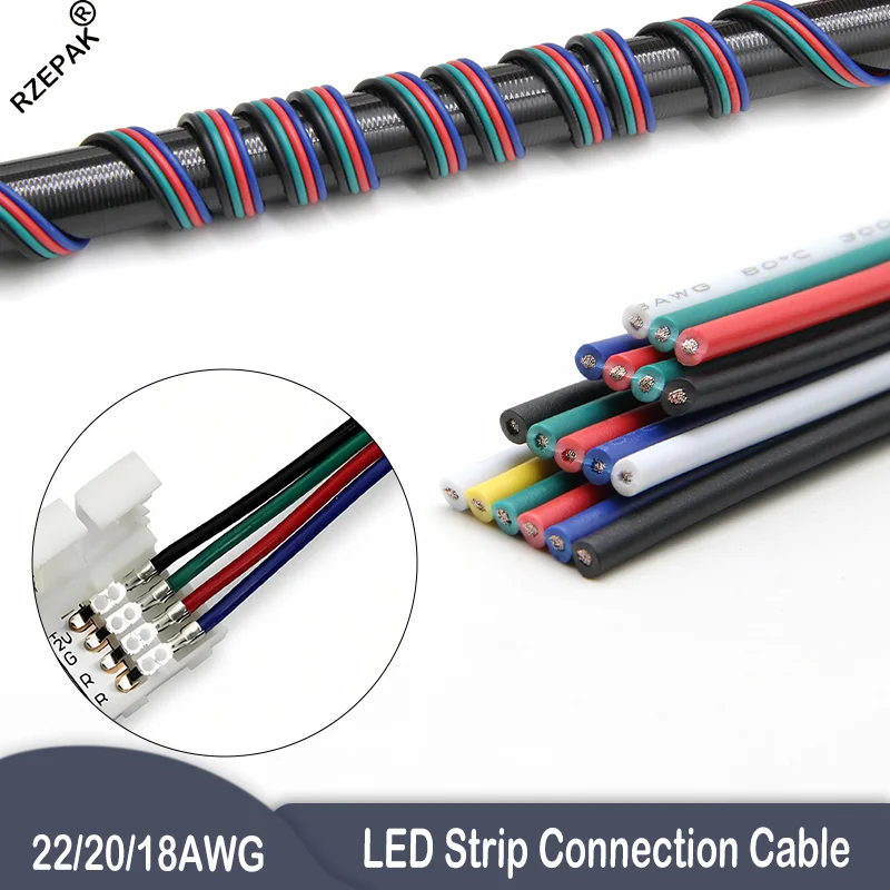22-18AWG LED Extension Wire Color Coded Cable for 5050 3528 RGB RGBW CCT LED Strip Lights Electronic Connection Wire 2-6Pin
22-18AWG LED Extension Wire Color Coded Cable for 5050 3528 RGB RGBW CCT LED Strip Lights Electronic Connection Wire 2-6Pin