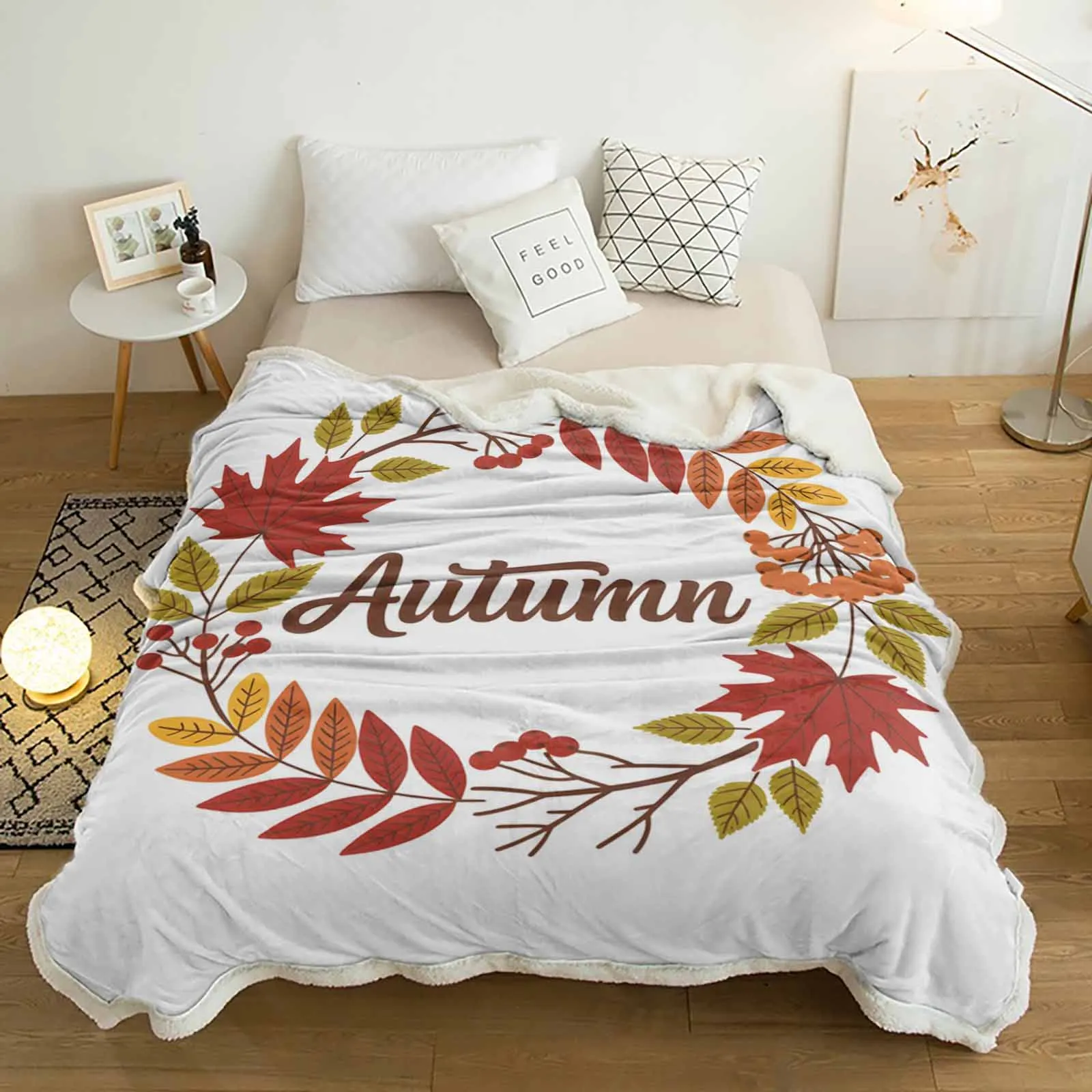 Maple Leaf Autumn Wreath Cashmere Blanket Warm Winter Soft Throw Blankets for Beds Sofa Wool Blanket Bedspread
Maple Leaf Autumn Wreath Cashmere Blanket Warm Winter Soft Throw Blankets for Beds Sofa Wool Blanket Bedspread