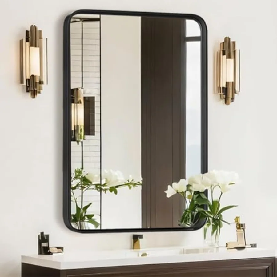 Bathroom Mirror for Wall, 30x22 Inch Rectangle Mirror, Metal Framed Bathroom Vanity Mirror for Restroom Farmhouse, Anti-Rust, T
Bathroom Mirror for Wall, 30x22 Inch Rectangle Mirror, Metal Framed Bathroom Vanity Mirror for Restroom Farmhouse, Anti-Rust, T