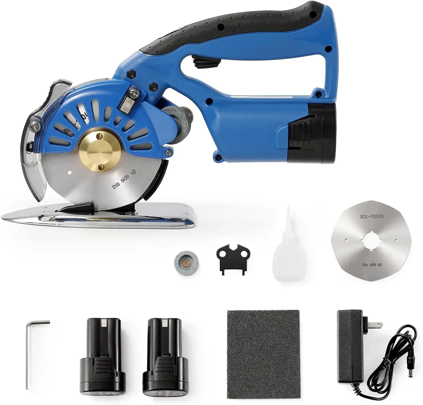 Fabric Cutter, 5-Speed Cordless Electric Rotary Fabric Cutting Machine, 1.1" Cutting Thickness, Octagonal Knife 
Fabric Cutter, 5-Speed Cordless Electric Rotary Fabric Cutting Machine, 1.1" Cutting Thickness, Octagonal Knife