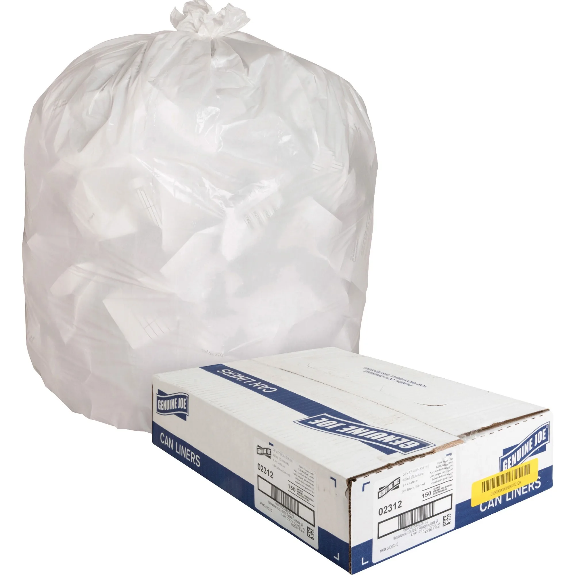 Genuine Joe Heavy-duty Tall Kitchen Trash Bags - Small Size - 13 Gal - 24' Width X 33' Length X 0.85 Mil (22 Micron) Thickness -
Genuine Joe Heavy-duty Tall Kitchen Trash Bags - Small Size - 13 Gal - 24' Width X 33' Length X 0.85 Mil (22 Micron) Thickness -