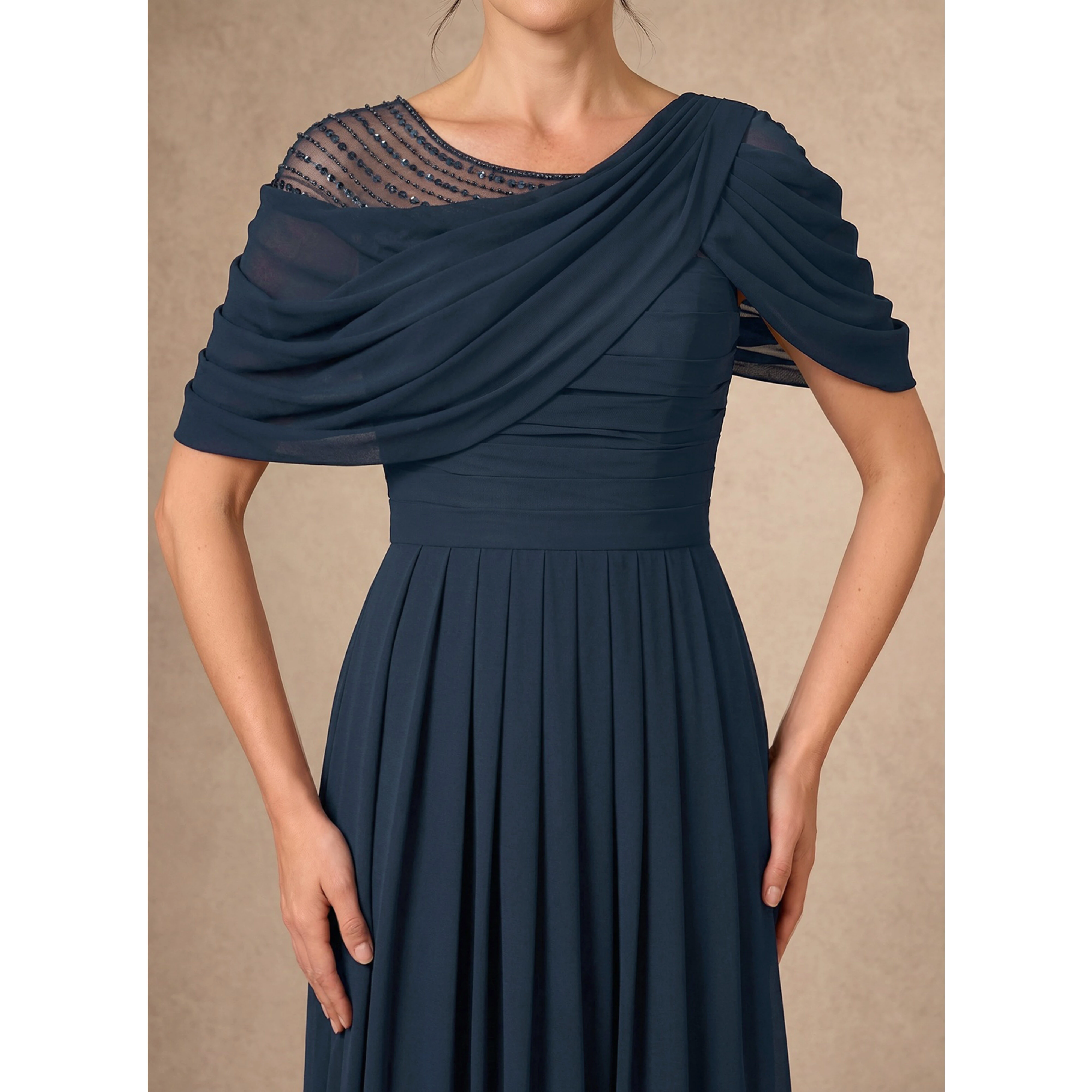 2026 Elegant Navy Off Shoulder Chiffon Mother Of The Bride Dresses A-line Dignified Woman Wedding Banquet Formal Party Gown
2026 Elegant Navy Off Shoulder Chiffon Mother Of The Bride Dresses A-line Dignified Woman Wedding Banquet Formal Party Gown