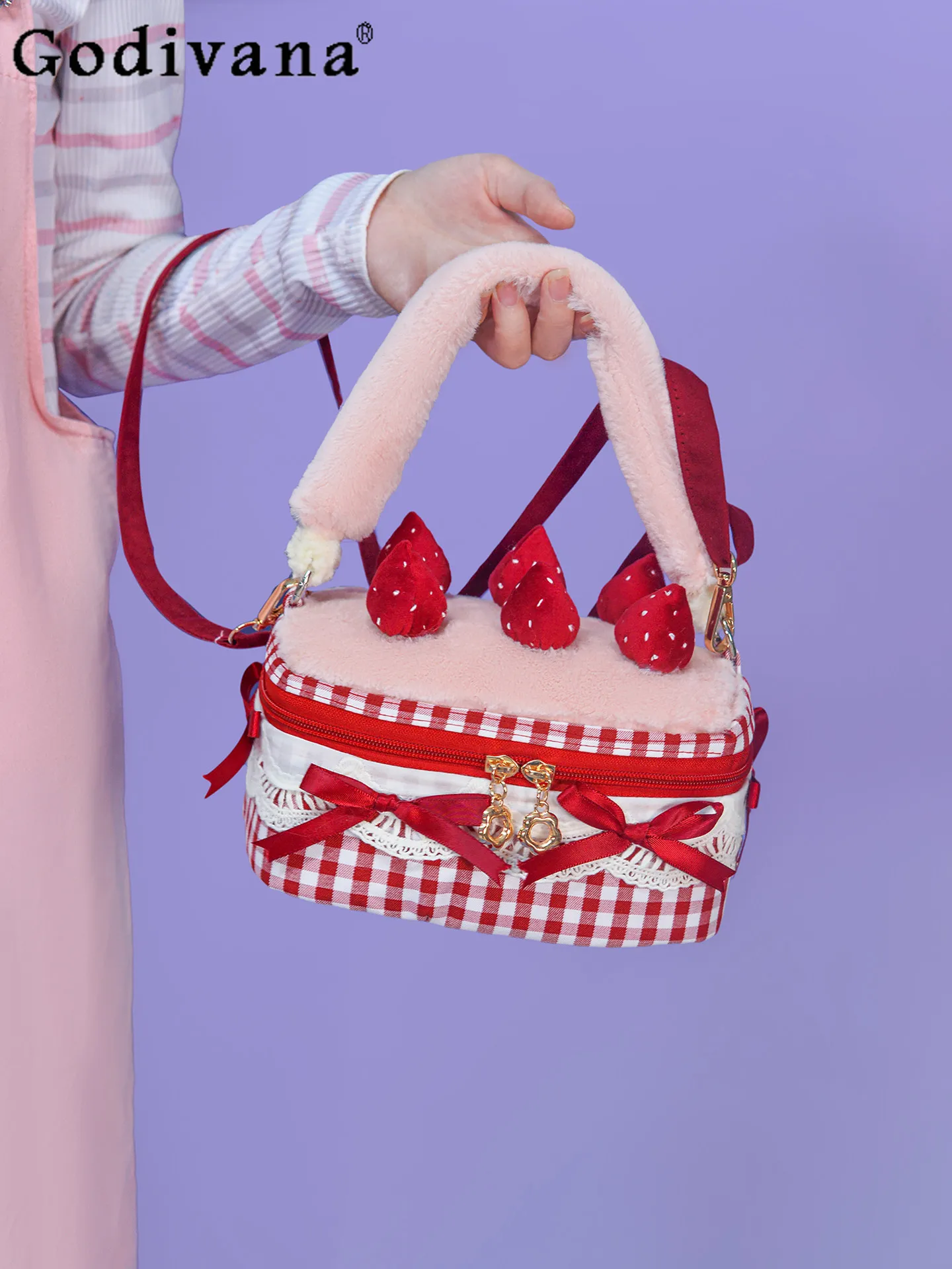 Sweet Cute Girl Japanese Original Strawberry Cake Makeup Bag Lolita Cute Doll Feel Versatile Handbag
Sweet Cute Girl Japanese Original Strawberry Cake Makeup Bag Lolita Cute Doll Feel Versatile Handbag