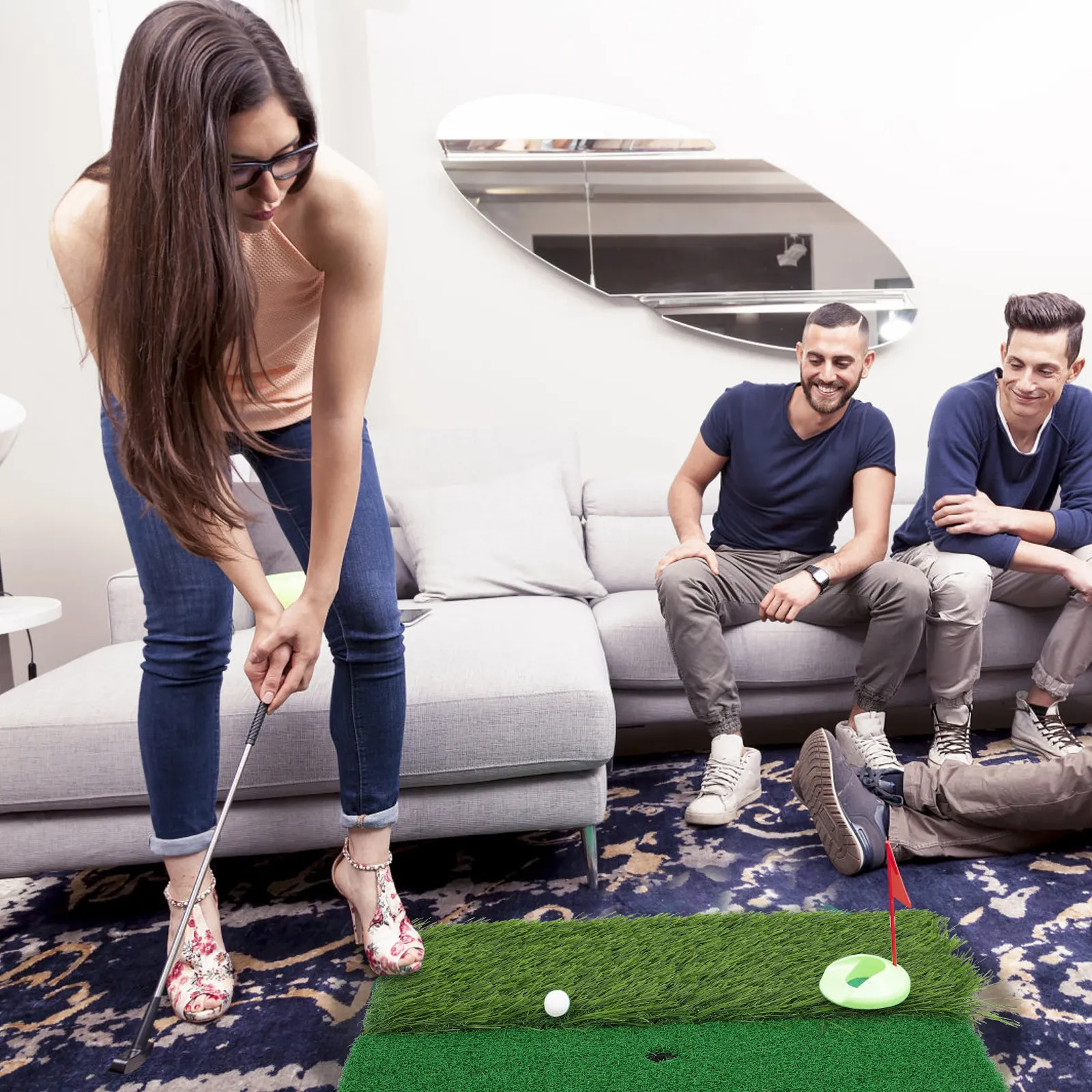 Portable Golf Swing Practice Mat Simulated Grass Hitting Training Mat for Indoor Outdoor Backyard Golfing Practice Aid Rug
Portable Golf Swing Practice Mat Simulated Grass Hitting Training Mat for Indoor Outdoor Backyard Golfing Practice Aid Rug