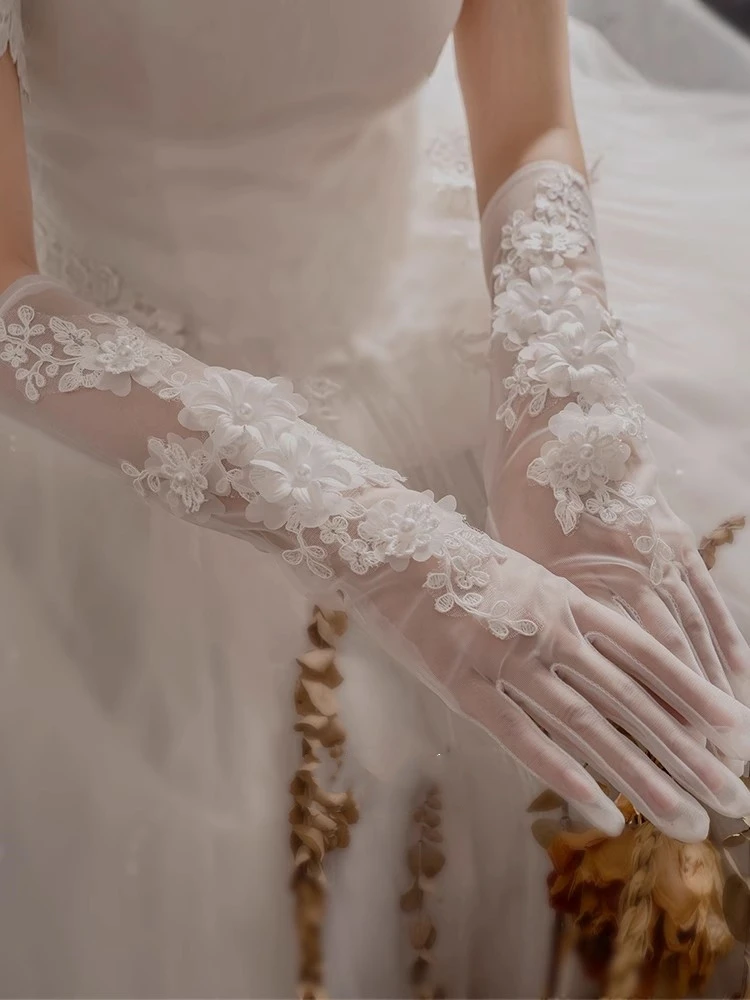 New Arrival Design Wedding Gloves Flower Applique Elbow Length Full Finger Women Prom Party Evening Glove Bride Bridal Accessory
New Arrival Design Wedding Gloves Flower Applique Elbow Length Full Finger Women Prom Party Evening Glove Bride Bridal Accessory