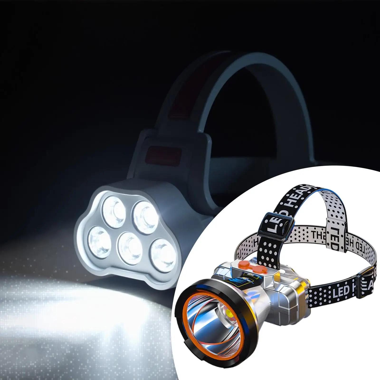 Rechargeable Headlight Portable Super Bright LED Headlamp Head Light Head Torch for Hiking Night Work Emergency Climbing Outdoor
Rechargeable Headlight Portable Super Bright LED Headlamp Head Light Head Torch for Hiking Night Work Emergency Climbing Outdoor