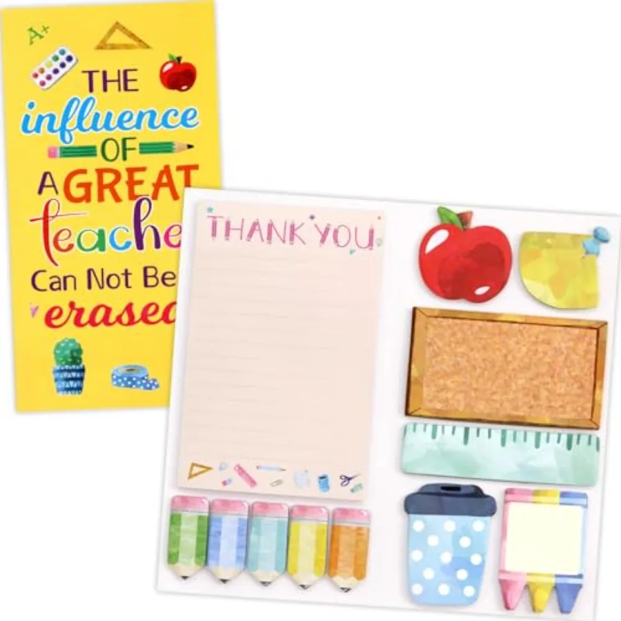 Teacher Sticky Notes Set Self-Stick Memo Pads Page Marker Thank You Teachers Appreciation End of Year Gifts
Teacher Sticky Notes Set Self-Stick Memo Pads Page Marker Thank You Teachers Appreciation End of Year Gifts