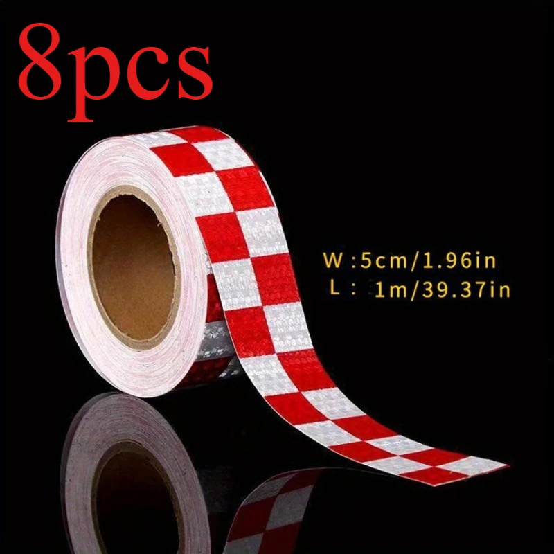 8pcs Reflective Safety Sticker Tape for Cars - High Visibility PVC Plastic Warning Sign Strip
8pcs Reflective Safety Sticker Tape for Cars - High Visibility PVC Plastic Warning Sign Strip