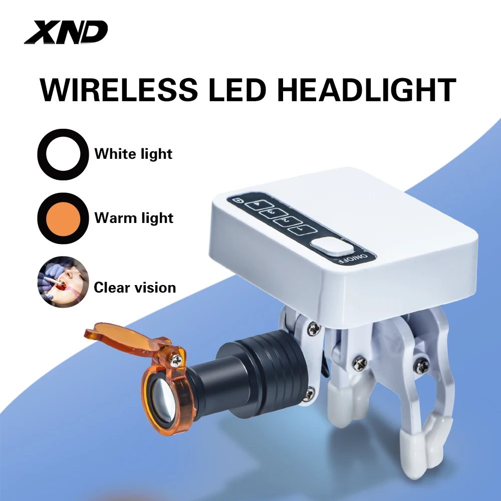 XND Wireless Clip On Headlights Medical 5W LED Oral Surgery Lights with 2 Magnetic attraction Batteries for Glasses Use
XND Wireless Clip On Headlights Medical 5W LED Oral Surgery Lights with 2 Magnetic attraction Batteries for Glasses Use
