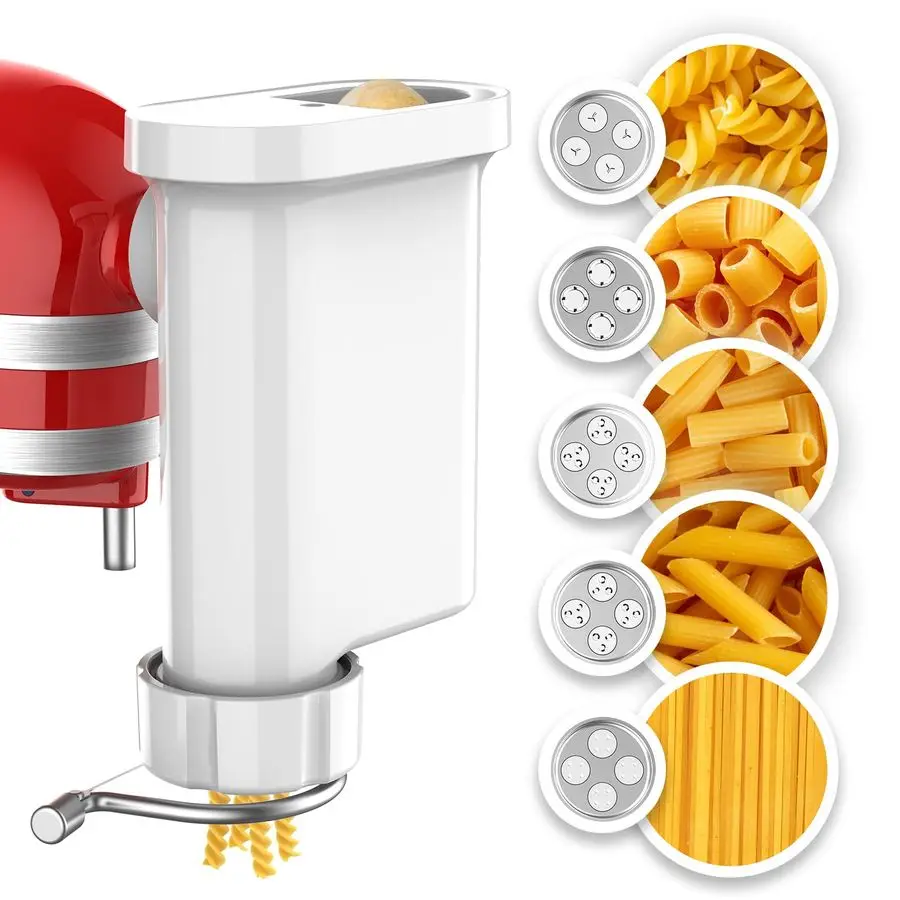 Attachment for Kitchenaid Stand Mixer, Gourmet Pasta Attachments for Kitchenaid Mixer With 5 Plates for Spaghetti, Bucatini, Fu
Attachment for Kitchenaid Stand Mixer, Gourmet Pasta Attachments for Kitchenaid Mixer With 5 Plates for Spaghetti, Bucatini, Fu