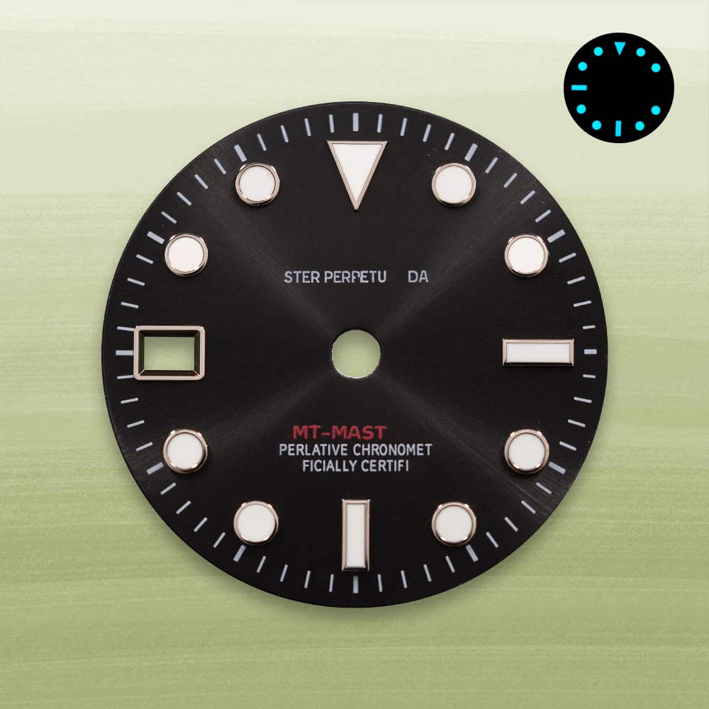 Left hand version GMT- S Dial 28.5mm Meteorite GMT Dial Fit NH34 Movement Ice Blue Luminous Watch Modification Accessories
Left hand version GMT- S Dial 28.5mm Meteorite GMT Dial Fit NH34 Movement Ice Blue Luminous Watch Modification Accessories