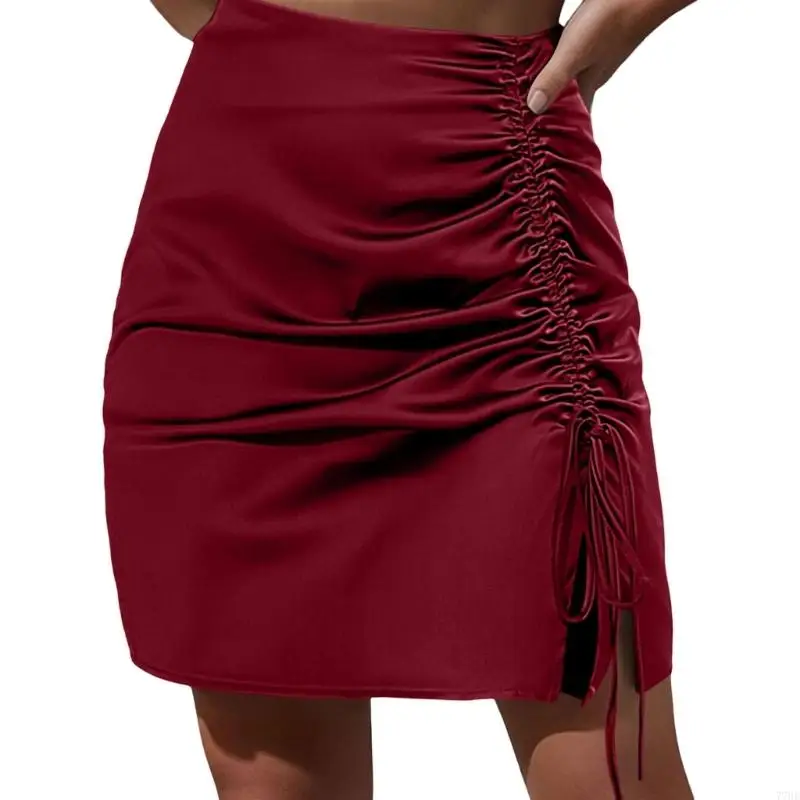 77HE Women's High Waist Ruched Silk Skirt Bodycon with Slit and Zipper Short Skirt
77HE Women's High Waist Ruched Silk Skirt Bodycon with Slit and Zipper Short Skirt