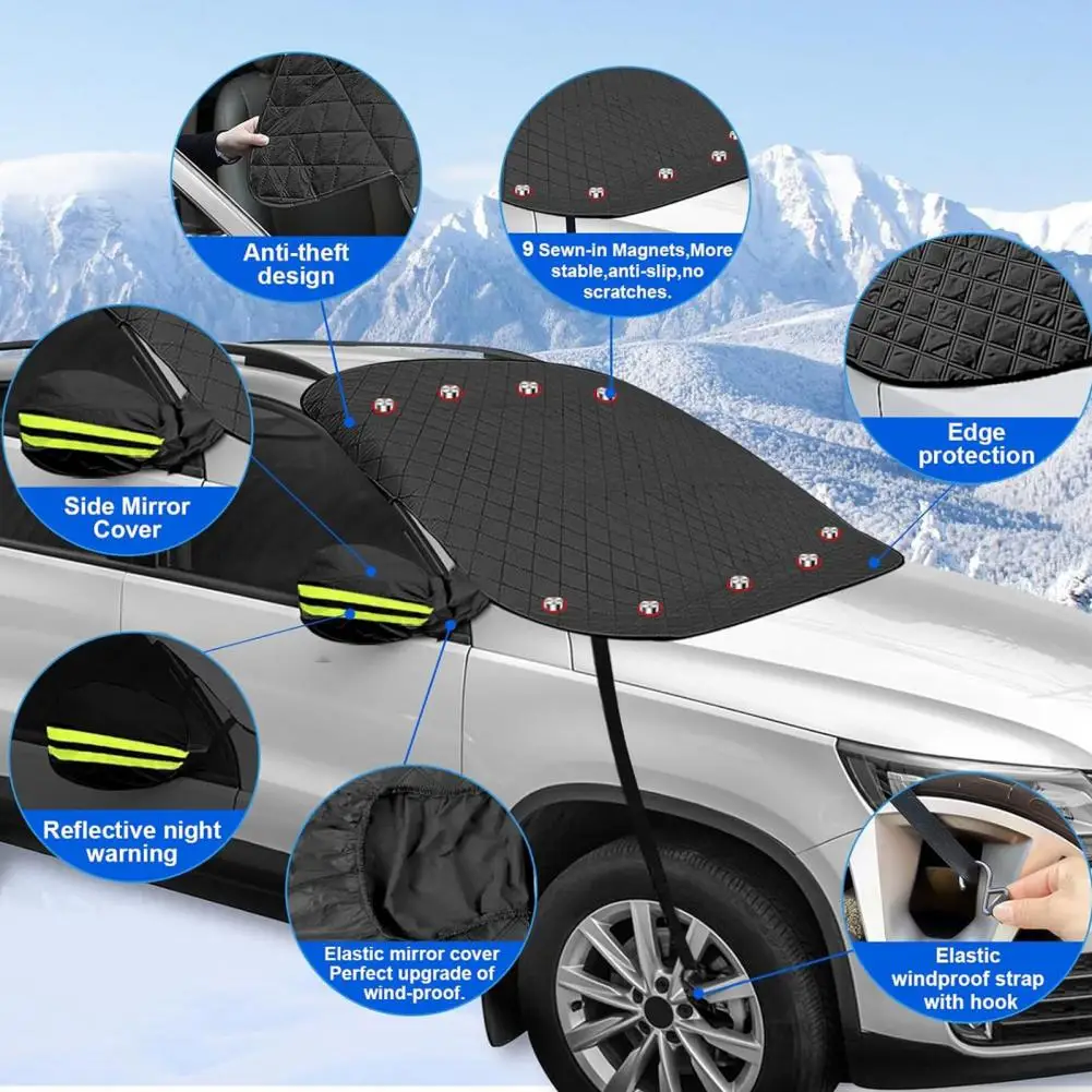 Waterproof Car Snow Cover Universal Car Windshield Snow Cover with Magnets Frost Freeze Sun Protection Reflective for Winter
Waterproof Car Snow Cover Universal Car Windshield Snow Cover with Magnets Frost Freeze Sun Protection Reflective for Winter