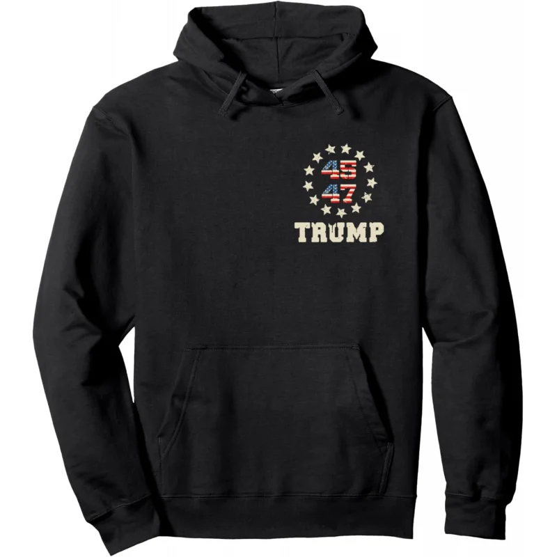 (On Back) Take America Back Trump Flag 45 47 Pullover Hoodie Loose men's and women's clothing
(On Back) Take America Back Trump Flag 45 47 Pullover Hoodie Loose men's and women's clothing