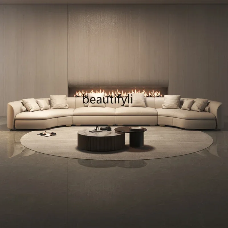Italian Minimalist Circular Curved Leather Sofa Large Apartment Living Room Corner Leather SofaA
Italian Minimalist Circular Curved Leather Sofa Large Apartment Living Room Corner Leather SofaA