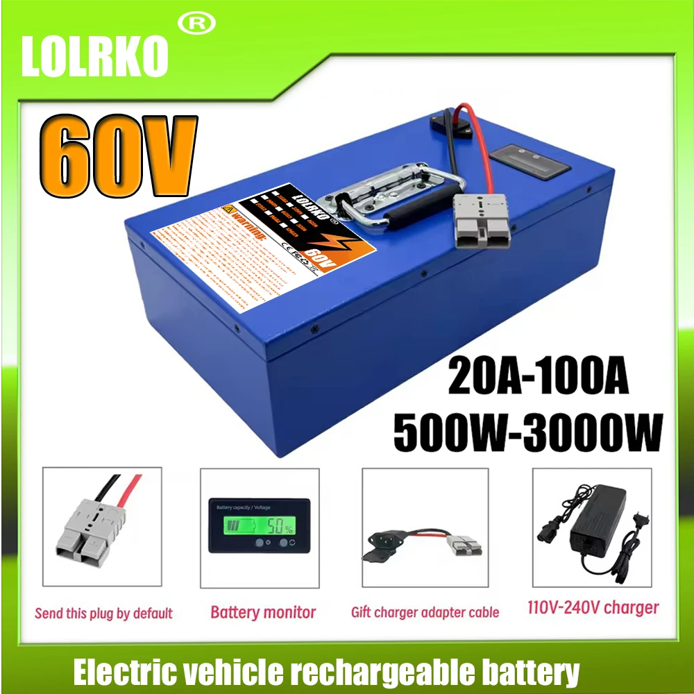 Air fast transportation New Full Capacity Power 18650 Lithium Battery 60V 20AH-100AH Lithium Battery Pack Suitable for 250-3000W
Air fast transportation New Full Capacity Power 18650 Lithium Battery 60V 20AH-100AH Lithium Battery Pack Suitable for 250-3000W