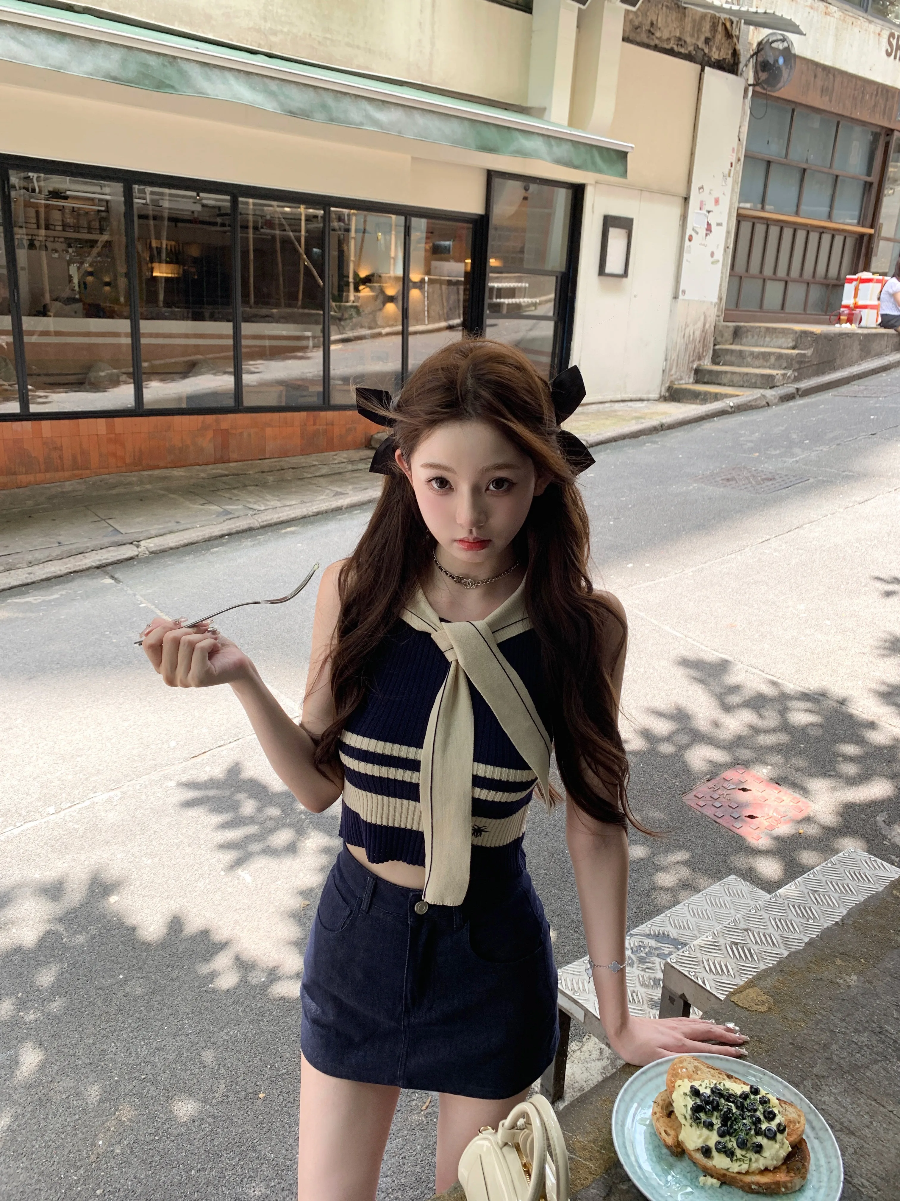 New 2026 Navy Collar Knitted Top for Women Striped Polyester Fiber Short Sleeve Hoodie Style College Fashion Double Color Sash
New 2026 Navy Collar Knitted Top for Women Striped Polyester Fiber Short Sleeve Hoodie Style College Fashion Double Color Sash