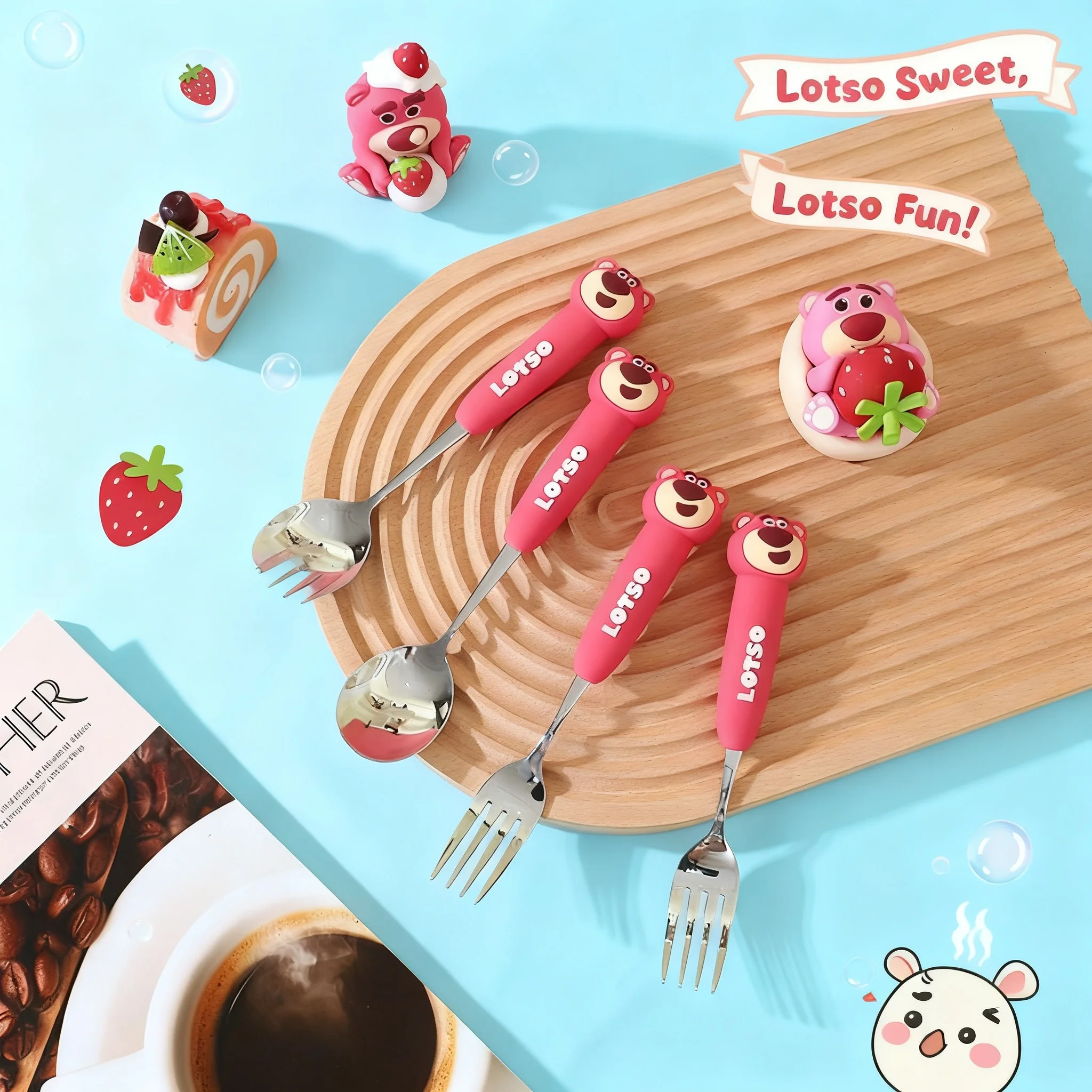 Stainless Steel Lotso Bear Spoon Fork Set 304 Cute Baby Kids Tableware Home Kitchen Dining Utensils Children Eating Cutlery
Stainless Steel Lotso Bear Spoon Fork Set 304 Cute Baby Kids Tableware Home Kitchen Dining Utensils Children Eating Cutlery