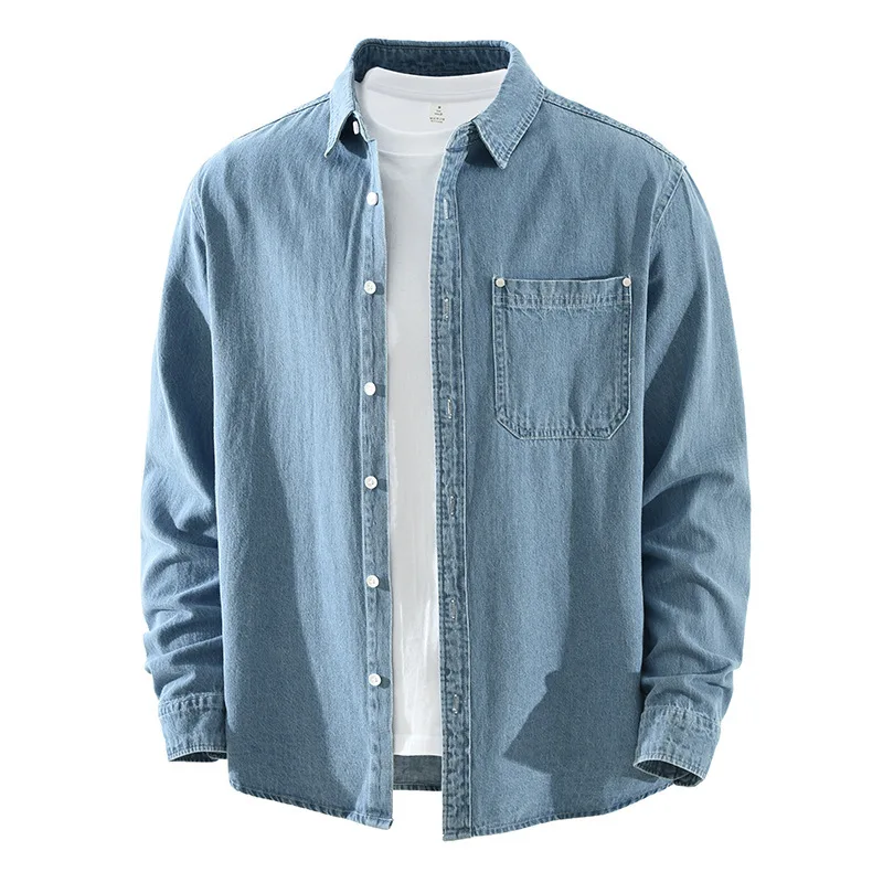 Korean Style Long Sleeve Denim Shirt Men Spring Fall Casual Jean Shirts Male Lapel Pocket Pure Cotton Cowboy Top Simple Daily
Korean Style Long Sleeve Denim Shirt Men Spring Fall Casual Jean Shirts Male Lapel Pocket Pure Cotton Cowboy Top Simple Daily