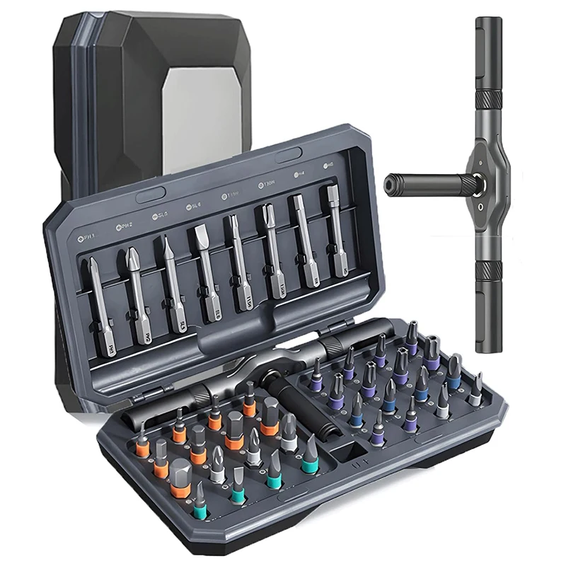 Набор магнитных отверток 42 в 1, набор отверток с храповым механизмом «сделай сам», набор многобитных приводов со съемной трещоткой для вычислений
Набор магнитных отверток 42 в 1, набор отверток с храповым механизмом «сделай сам», набор многобитных приводов со съемной трещоткой для вычислений