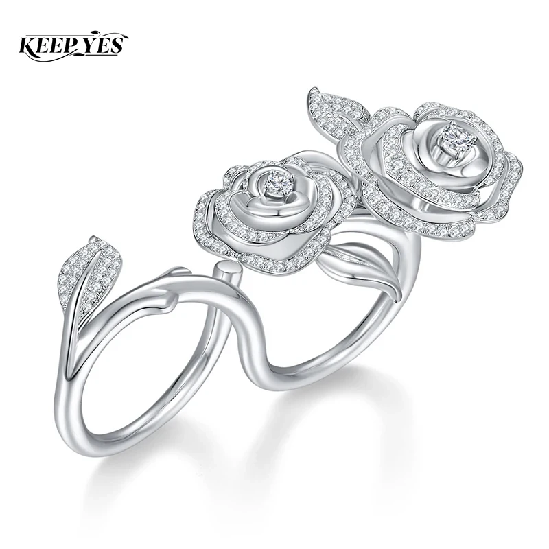 Кольца KEEP YES с цветком камелии, 1.91 карата, из настоящего муассанита, роскошные бриллианты, свадебные двойные кольца для женщин, серебро 925 пробы
Кольца KEEP YES с цветком камелии, 1.91 карата, из настоящего муассанита, роскошные бриллианты, свадебные двойные кольца для женщин, серебро 925 пробы