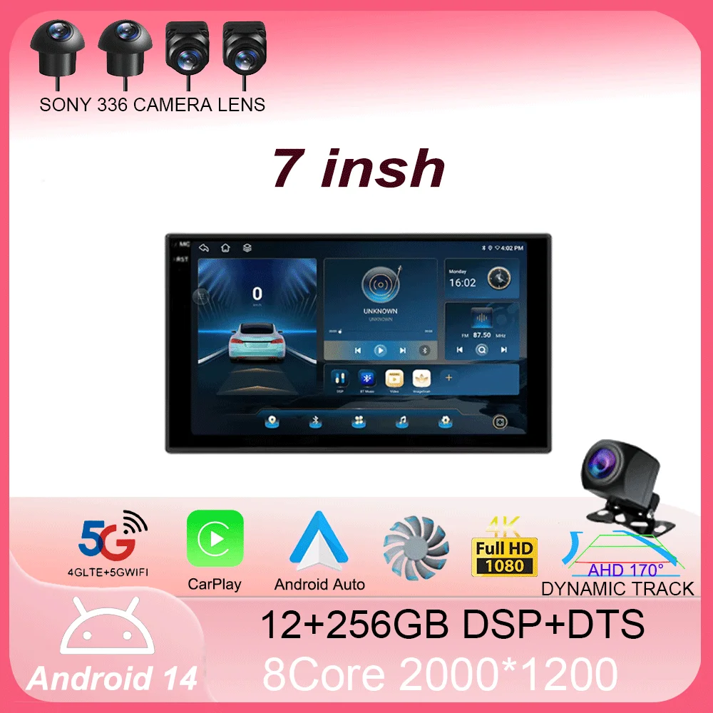 7 inch For VW For Nissan For Hyundai For Kia For Toyota Android 14 Auto GPS Car Radio Navigation Multimedia Video Player Stereo
7 inch For VW For Nissan For Hyundai For Kia For Toyota Android 14 Auto GPS Car Radio Navigation Multimedia Video Player Stereo