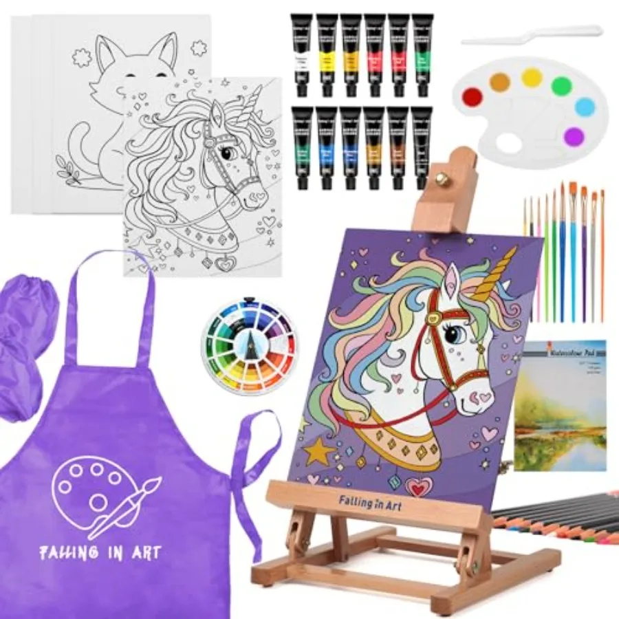 46 Pcs Acrylic Paint Set with Table Easel, Art Painting Kit with Acrylic Paints, Canvas Panels, Paintbrushes, Canvas Supplies K
46 Pcs Acrylic Paint Set with Table Easel, Art Painting Kit with Acrylic Paints, Canvas Panels, Paintbrushes, Canvas Supplies K
