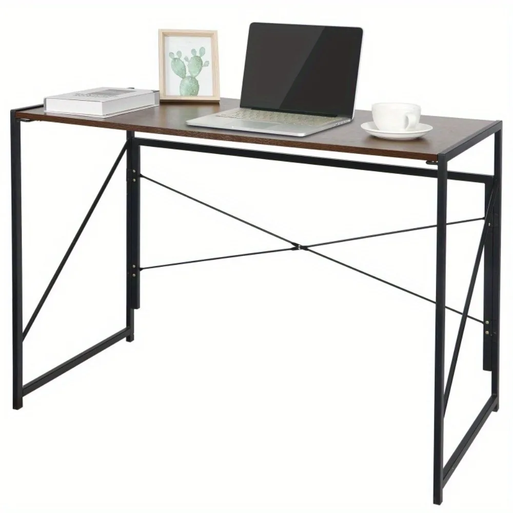 Home Office Computer Desk Writing Modern Simple Study Industrial Style Folding, Black Metal Frame, Modern Industrial Style 
Home Office Computer Desk Writing Modern Simple Study Industrial Style Folding, Black Metal Frame, Modern Industrial Style
