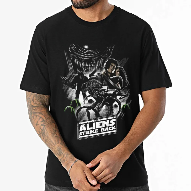 ALIENS STRIKE BACK Retro Sic-fi Gift T-Shirt for man Xenomorph Graphic Clothes All size Tops S-6XL 100% cotton print Unisex Tee
ALIENS STRIKE BACK Retro Sic-fi Gift T-Shirt for man Xenomorph Graphic Clothes All size Tops S-6XL 100% cotton print Unisex Tee