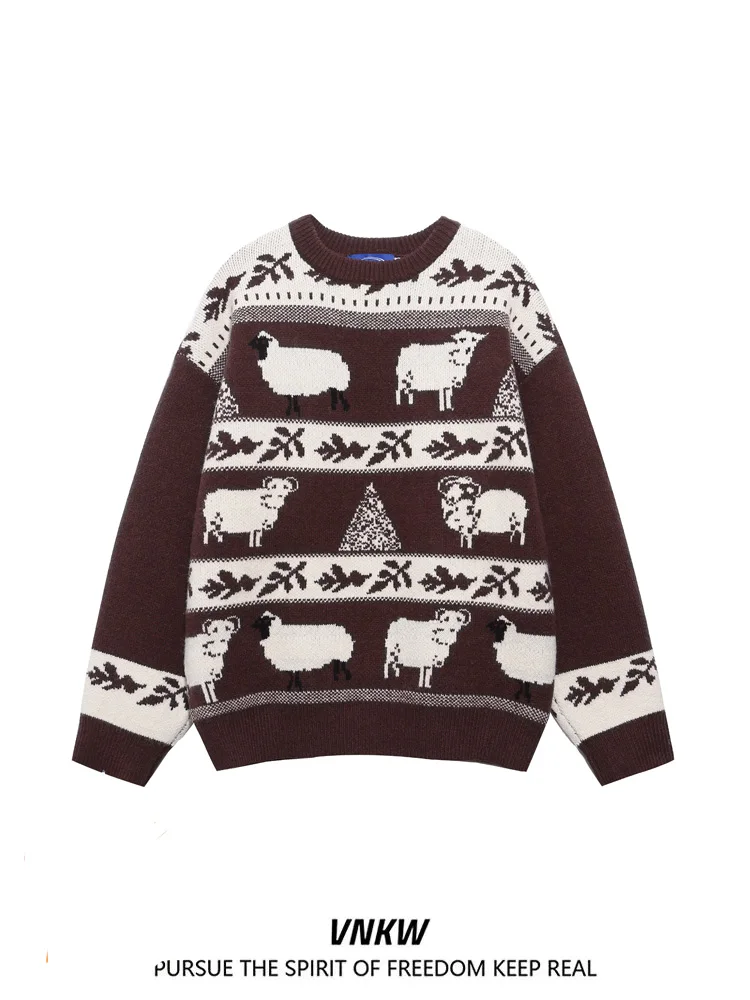 Ретро-свитер оверсайз из трикотажа, повседневный стиль, для мужчин и женщин, парный, удобный, свободного кроя, осенняя мода
Ретро-свитер оверсайз из трикотажа, повседневный стиль, для мужчин и женщин, парный, удобный, свободного кроя, осенняя мода