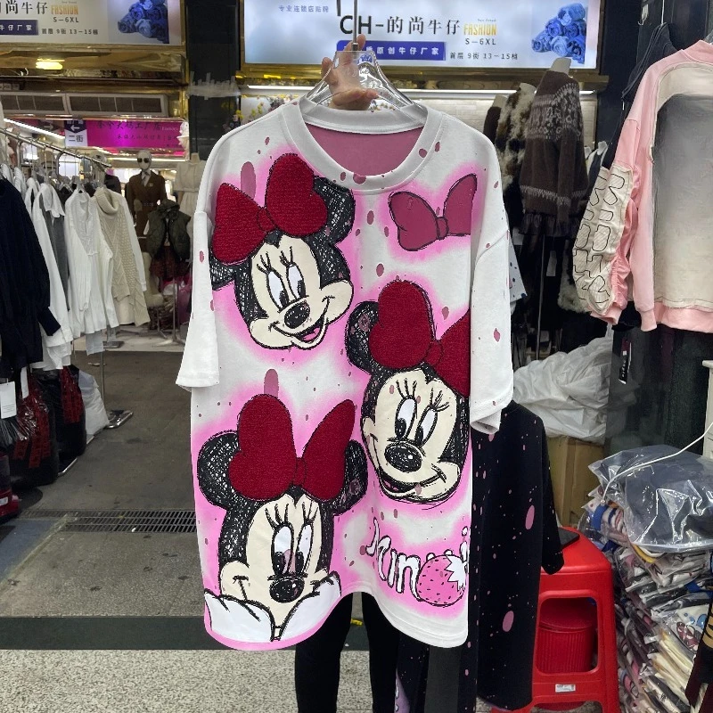 Heavy Industry New Design Cartoon Short Sleeved T-shirt For Women's Loose Casual Versatile Top 2025 Early Autumn Sweet Cute Tees
Heavy Industry New Design Cartoon Short Sleeved T-shirt For Women's Loose Casual Versatile Top 2025 Early Autumn Sweet Cute Tees