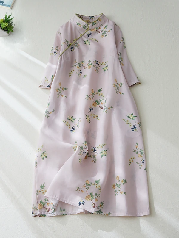 Retro High-End Flax Dress Cotton Linen Women Summer plus Size Stand Collar Floral Print Gown Artistic Loose Waist
Retro High-End Flax Dress Cotton Linen Women Summer plus Size Stand Collar Floral Print Gown Artistic Loose Waist