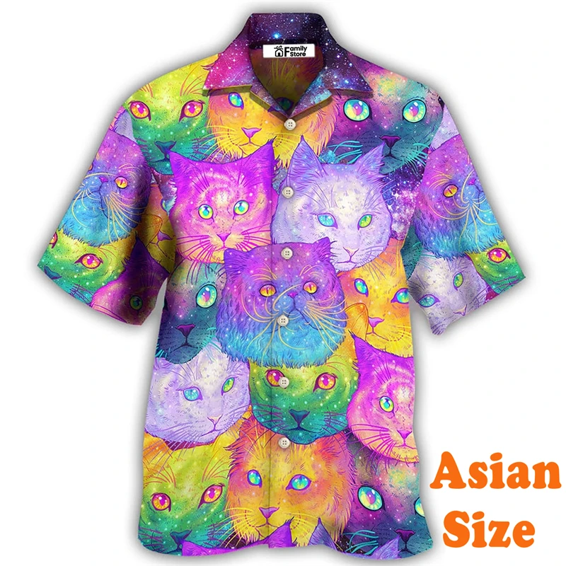 Space Cat Cool Unique 3D Print Shirts Men Women Psychedelic Personality Cute Animal Short Sleeve Lapel Shirts Popular Harajuku
Space Cat Cool Unique 3D Print Shirts Men Women Psychedelic Personality Cute Animal Short Sleeve Lapel Shirts Popular Harajuku